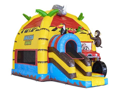 Custom made Typical Joris Events Maxi Multifun Safari inflatables are perfect for various events. Order promotional bouncy castles at JB Promotions UK