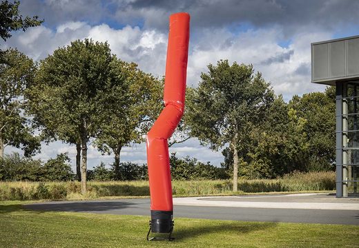 Buy the 4m high inflatable airdancer loose in red at JB Inflatables UK; specialist in inflatables skytubes & skydancers for every event