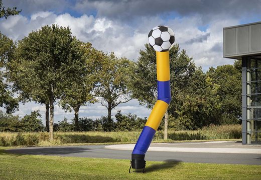 Order the 6m airdancers with 3d ball in blue and yellow at JB Inflatables UK. Buy standard inflatables tubes for sports events