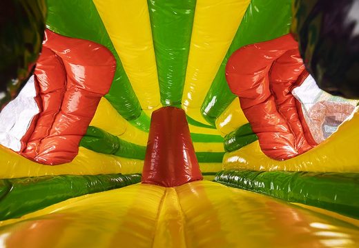 Buy a covered crawl tunnel bouncer in the gorilla theme with obstacles, a climbing slope and a slide for children. Order bouncers online at JB Inflatables UK