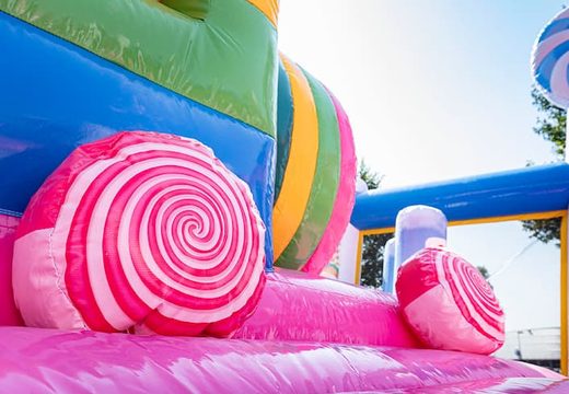 Order large inflatable bouncy castle in candyland theme for children. Buy bouncy castles online at JB Inflatables UK