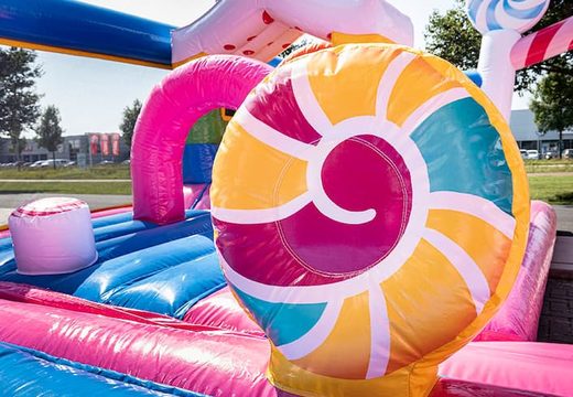 Order colored inflatable park in Candyland theme for children. Buy bouncers online at JB Inflatables UK