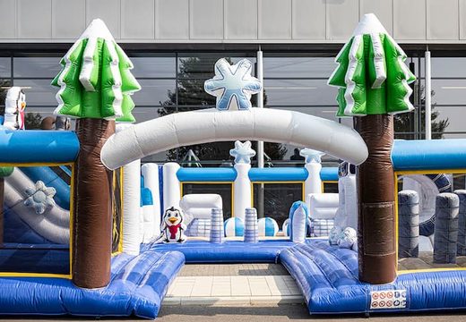 Buy a large Frozen themed inflatable bouncy castle for kids. Order bouncy castles online at JB Inflatables UK