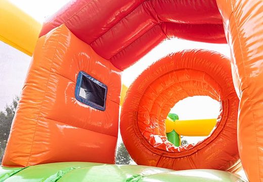 Get a big jungle themed inflatable bouncer with multiple slides and all sorts of fun obstacles with themed prints for kids. Order bouncers online at JB Inflatables UK