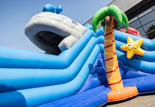 Inflatable seaworld bouncer with slides and fun obstacles with prints for children. Buy bouncers online at JB Inflatables UK
