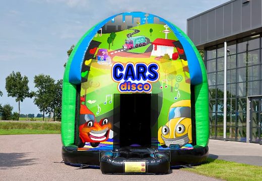 Buy now disco multi-themed 4,5m bouncy castle in Cars theme for kids. Order inflatable bouncy castles at JB Inflatables UK