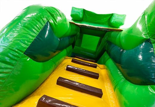 Buy a multifunctional Funcity Jungle bouncy castle with a slide for children. Order bouncy castles online at JB Inflatables UK