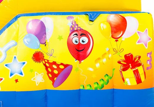 Order large inflatable open multiplay bounce house with slide in funcity party theme for kids. Buy bounce houses online at JB Inflatables UK