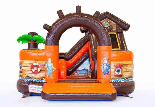 Buy a multifunctional Funcity Pirate bouncy castle with a slide for children. Order bouncy castles online at JB Inflatables UK