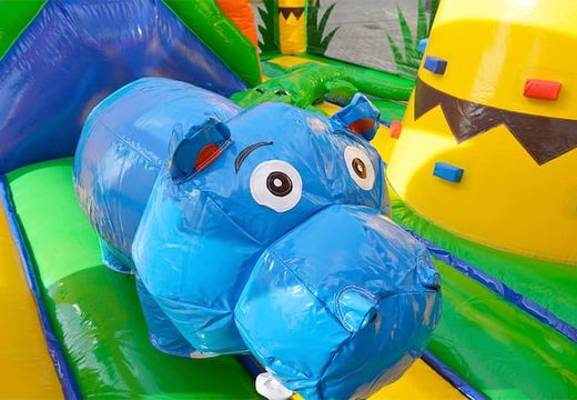 Order an indoor jungle bouncy castle with a slide for children. Buy bouncy castles online at JB Inflatables UK