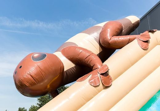 Jungle bouncer 20 meters with slides, obstacles with fun jungle-themed prints for kids. Buy bouncers online at JB Inflatables UK