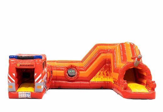 Buy a spacious crawl tunnel fire brigade bouncy castle for kids. Order bouncy castles online at JB Inflatables UK
