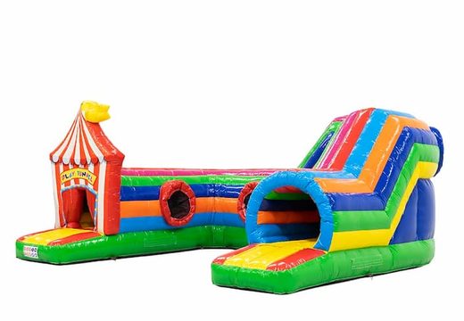 Buy inflatable indoor play fun bouncy castle crawl tunnel in circus theme for children. Order bouncy castles online at JB Inflatables UK