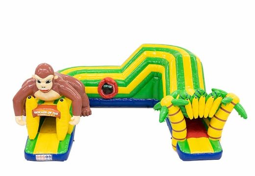Buy Playfun crawl tunnel bouncy castle in gorilla theme for children. Order bouncy castles online at JB Inflatables UK
