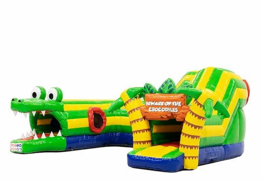 Buy inflatable indoor play fun bouncy castle crawl tunnel in theme crocodile for children. Order bouncy castles online at JB Inflatables UK