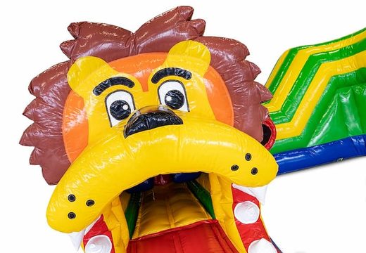 Order a crawling tunnel bouncy castle in lion theme for children. Buy bouncy castles online at JB Inflatables UK