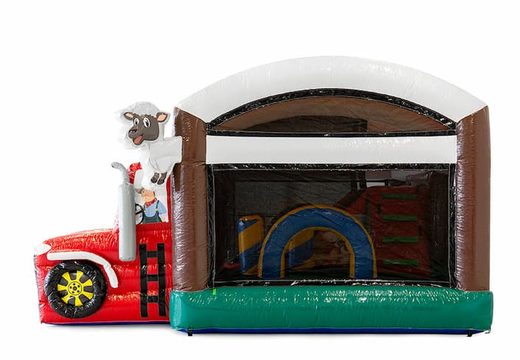 Buy indoor inflatable multiplay farm bouncy castle with a slide and 3D objects for kids. Order bouncy castles online at JB Inflatables UK