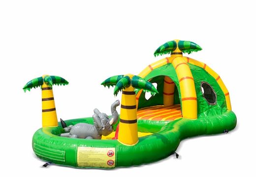 Buy an inflatable semi-open play fun bouncy castle in the playzone jungle theme for children. Order bouncy castles online at JB Inflatables UK