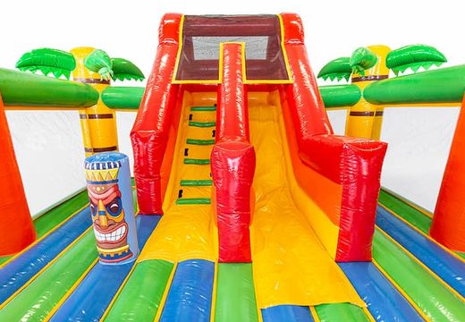 Buy a slidebox Hawaii themed bouncer with a slide for kids. Buy bouncers online at JB Inflatables UK