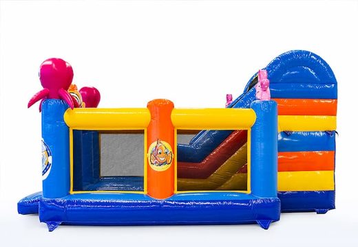 Buy a covered slidebox Seaworld bouncy castle with slide for kids. Order bouncy castles online at JB Inflatables UK