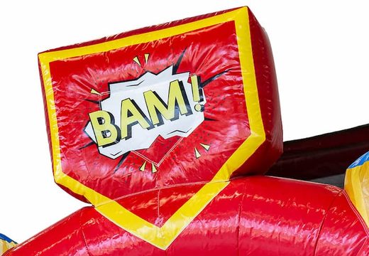 Order a slidebox superhero themed bounce house with a slide for children. Buy inflatable bounce houses online at JB Inflatables UK