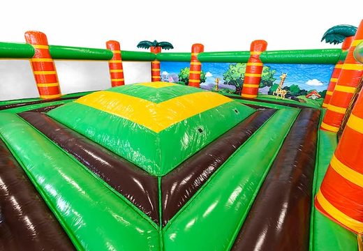 Play mountain open jungle bouncy castle with walls for children. Buy bouncy castles online at JB Inflatables UK