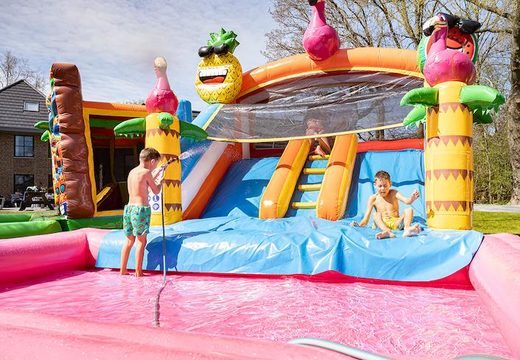 Buy inflatable splashy slide flamingo bounce house for children at JB Inflatables UK. Order inflatable bounce houses online at JB Inflatables UK