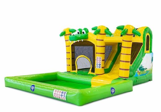 Order inflatable bouncy castle with connectable bath in crocodile theme for children JB Inflatables UK. Buy inflatable bouncy castles online at JB Inflatables UK