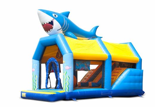 Order shooting combo seaworld bouncy castle with shooting game and slide for kids. Buy bouncy castles online at JB Inflatables UK