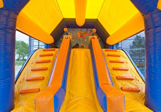 Buy shooting combo seaworld bouncy castle with shooting game and slide for kids. Order bouncy castles online at JB Inflatables UK