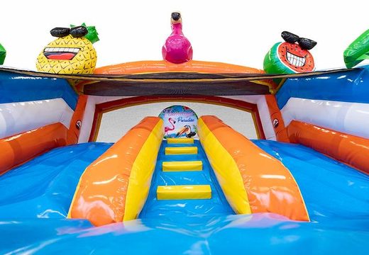 Order indoor inflatable multiplay bouncy castle in flamingo theme for kids at JB Inflatables UK. Buy bouncy castles online at JB Inflatables UK