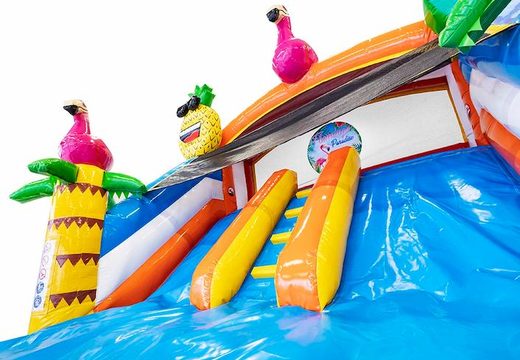 Buy inflatable multiplay bouncy castle in the theme flamingo with or without a bath for children at JB Inflatables UK. Order bouncy castles online at JB Inflatables UK
