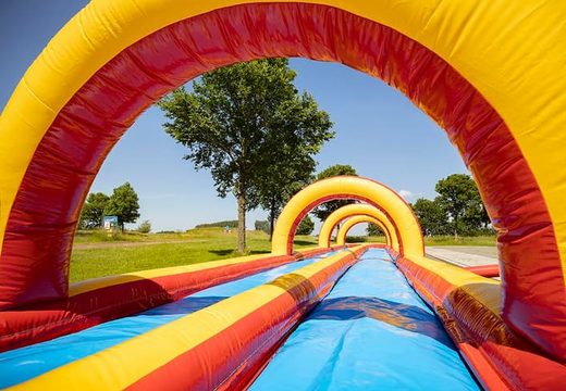 Order a perfect 20m inflatable double tube slide for kids. Buy inflatable belly slides now online at JB Inflatables UK