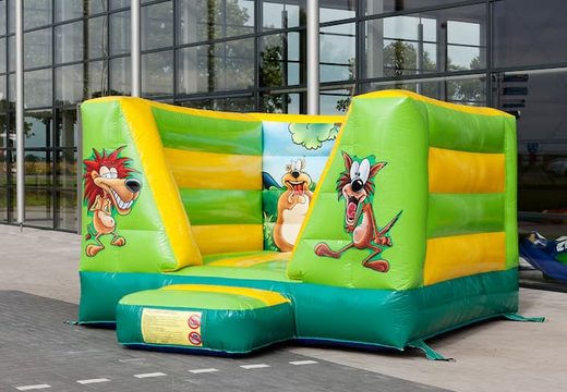 Small open bouncy castle in jungle theme for children for sale. Order bouncy castles at JB Inflatables UK online