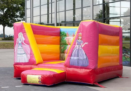 Order a small open inflatable bouncy castle for kids in princess theme. Visit JB Inflatables UK online