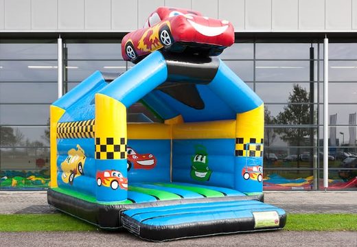 Order unique standard bouncy castles with a 3D object of a car on the top for children. Buy bouncy castles online at JB Inflatables UK