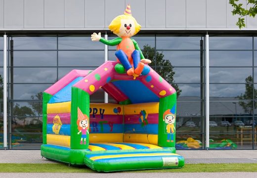 Order standard party bouncy castles in striking colors with a large 3D object on top for children. bouncy castles for sale online at JB Inflatables UK