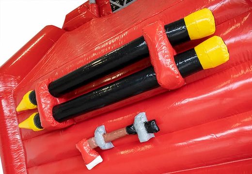 Groot overdekt luchtkussen kopen in thema brandweer voor kinderen