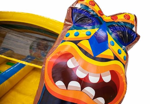 Splashy slide inflatable multiplay bounce house in Hawaii theme at JB Inflatables UK. Buy bounce houses online at JB Inflatables UK