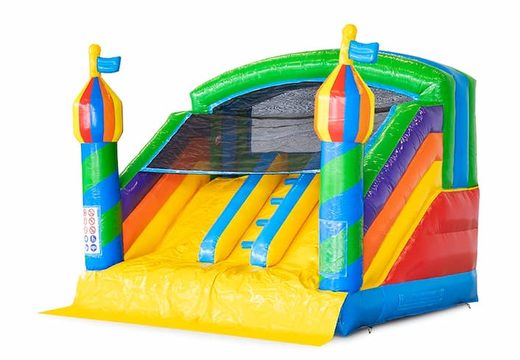 Multiplay splashy slide party bouncy castle for kids at JB Inflatables UK. Buy bouncy castles online at JB Inflatables UK