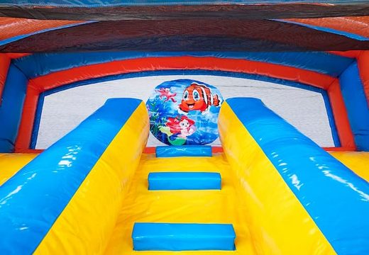 Buy covered inflatable multiplay bouncy castle in the seaworld theme for kids at JB Inflatables UK. Order bouncy castles online at JB Inflatables UK
