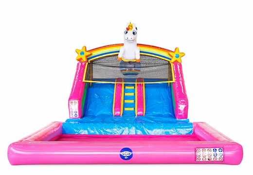 Order splashy slide unicorn bouncy castle for kids at JB Inflatables UK. Buy inflatables online at JB Inflatables UK