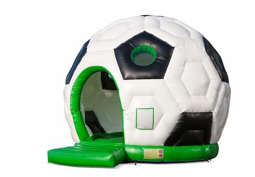 Buy a large indoor bouncy castle in a football theme for kids. Available at JB Inflatables UK online