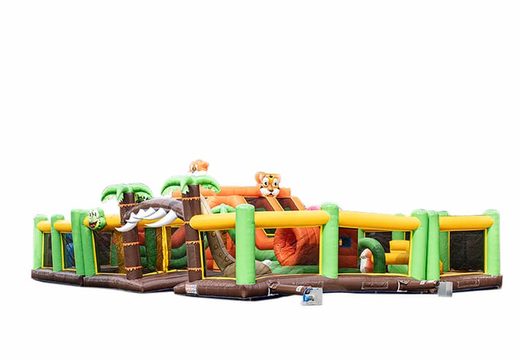 Buy inflatable mega bouncy castle in jungle theme for children. Order bouncy castles online at JB Inflatables UK