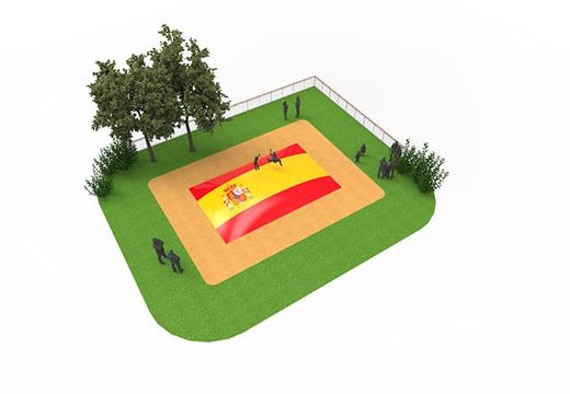 Inflatable Airmountain in the Spanish flag theme for children. Buy inflatable airmountains now online at JB Inflatables UK