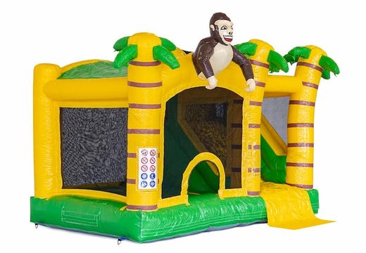 Opblaasbaar Jumpy Happy Splash springkussen met waterbad kopen in thema oerwoud jungle voor kids bij JB Inflatables