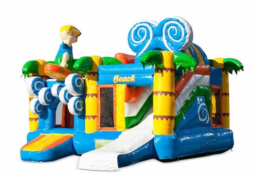 Buy indoor inflatable multiplay bouncy castle in theme beach beach with slide for children. Order inflatable bouncy castles online at JB Inflatables UK