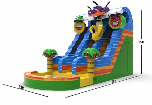 Order unique inflatable waterslide D18 in theme caribbean for both young and old. Buy inflatable reclame waterslides online at JB Inflatables UK