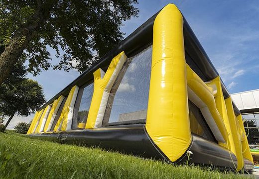 Get an inflatable yellow Archery Boarding 8 x 16m for both young and old. Buy inflatable arenas online now at JB Inflatables UK