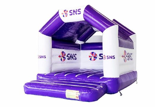 Order inflatable SNS BANK - a frame bouncy castles custom made online at JB Promotions UK; specialist in inflatable advertising items such as custom bouncy castles